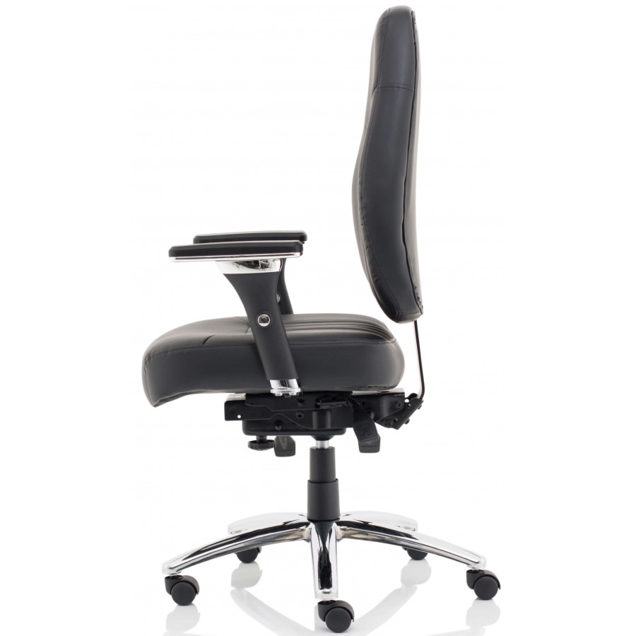 Barcelona Leather Heavy Duty Office Chair  - 158KG Rated 24 Hour Use